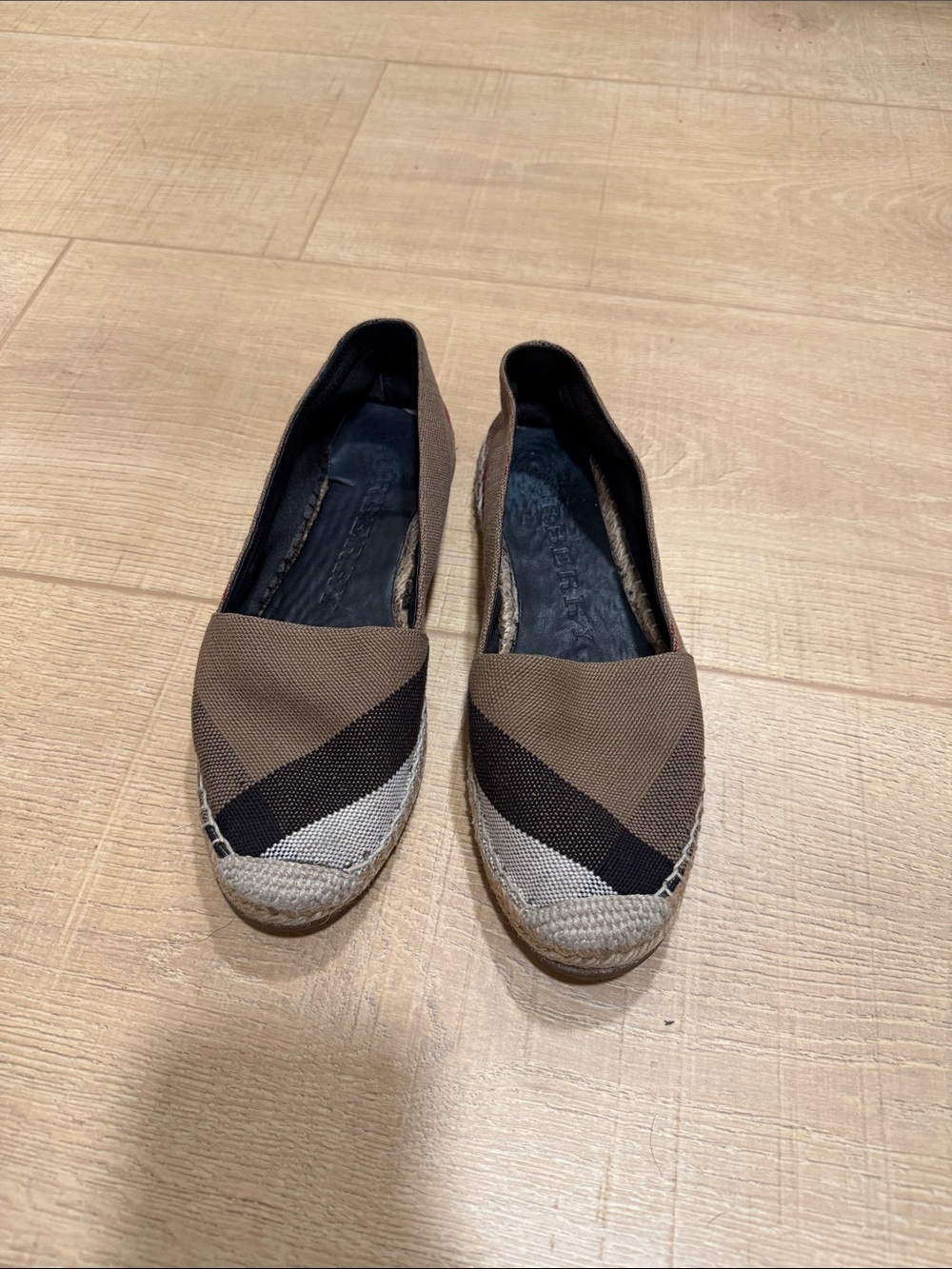 Burberry Hodgeson Check Espadrille Flats